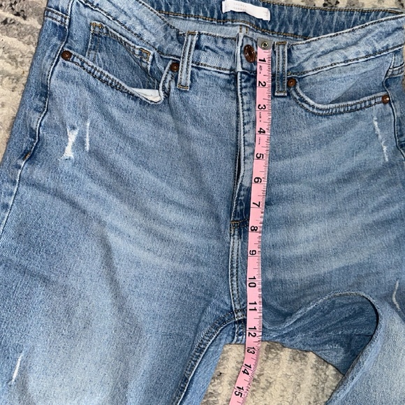 Light Blue Vintage Straight Leg Mom Jeans High Waist Crop Size 8 - Picture 8 of 10